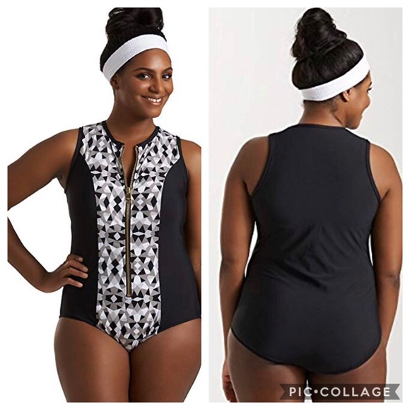 zipper front swimsuit plus size